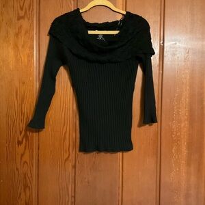 NWT Women’s United States Sweaters Black Fitted Cowl Neck Sweater Size XL #2333